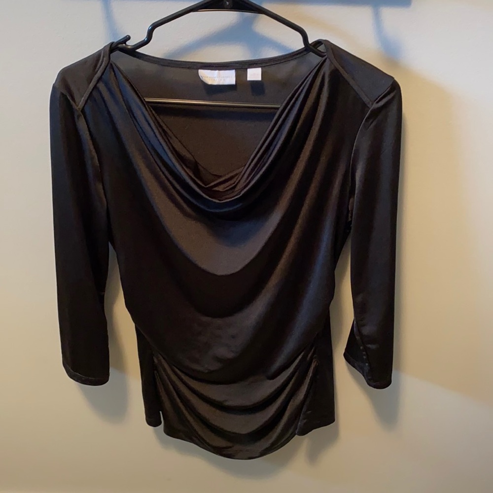NY&C 3/4 Sleeve Cowl Neck Dress Blouse